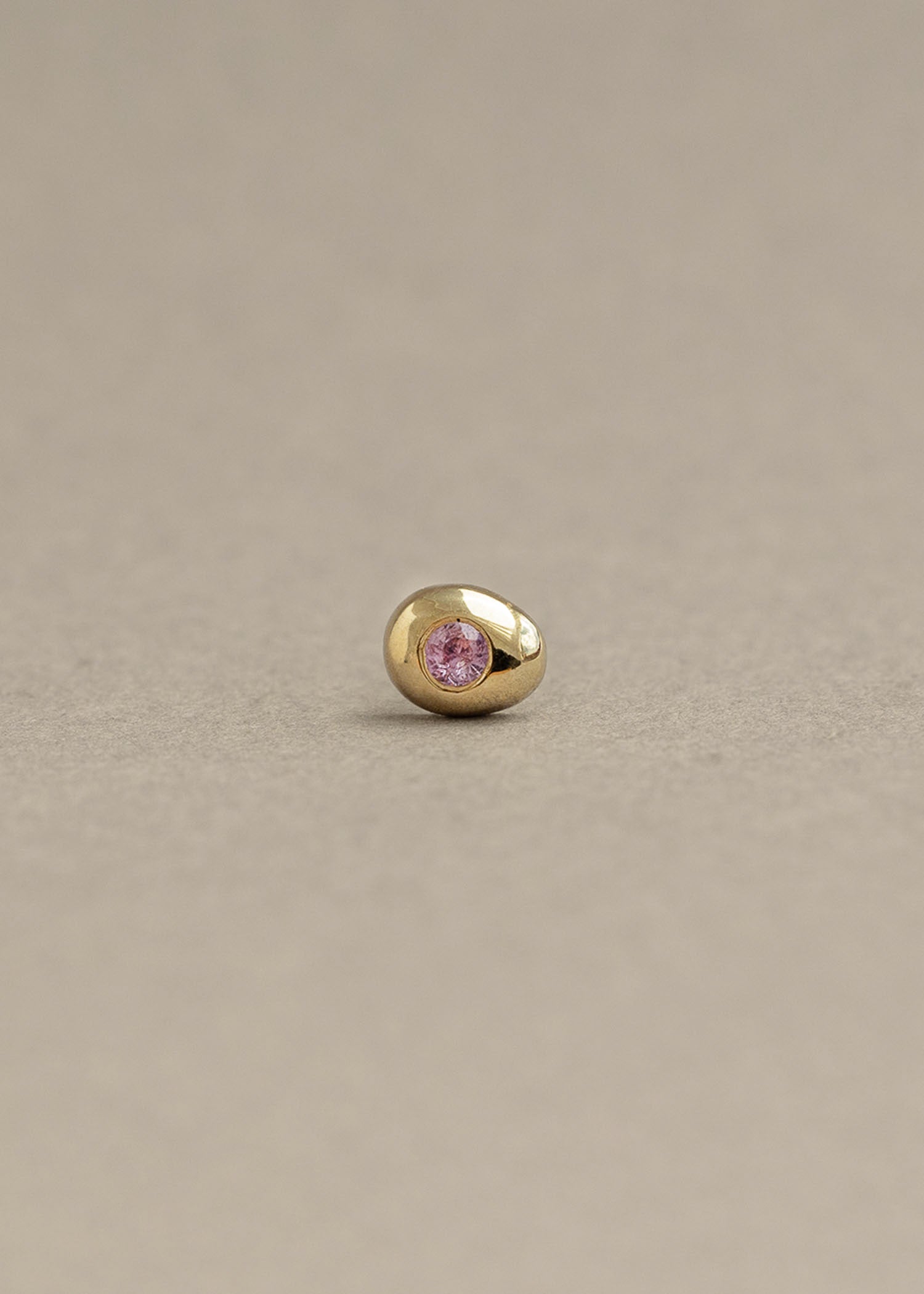 Pink Sapphire Small Pebble Stud